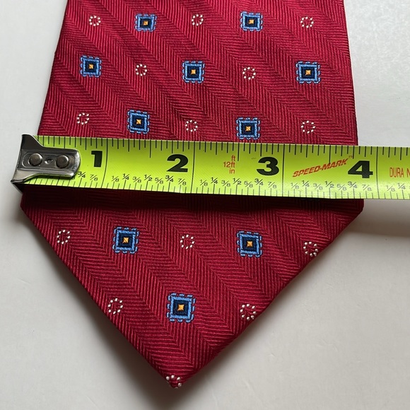 Brooks Brothers 346 100% silk repp necktie USA hand made 57”’X 3.75” red blue - Picture 3 of 7